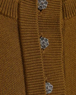 Brown Linen Blend Double Layer Knitted Vest