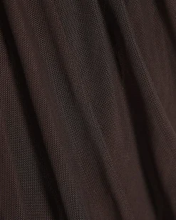Brown Mesh Bubble Hem Mini Dress