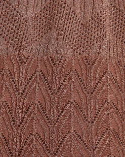 Brown Metallic Knit Trousers