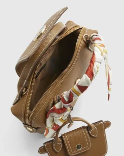Brown Mini Flap Cross Body Bag