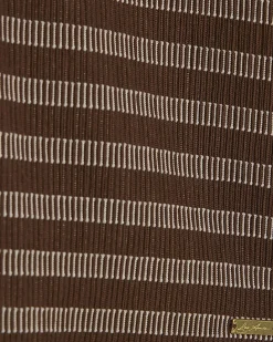 Brown Muscle Fit Stripe Textured Polo Shirt
