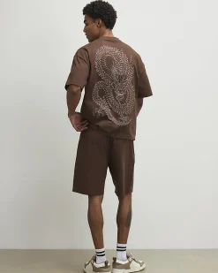 Brown Oversized Cotton T-Shirt And Shorts Set