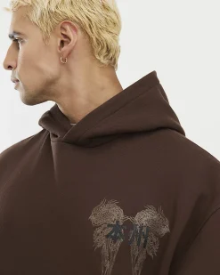 Brown Oversized Fit Kagoshima Dragon Hoodie