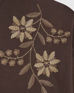 Brown Oversized Floral Heavyweight T-Shirt