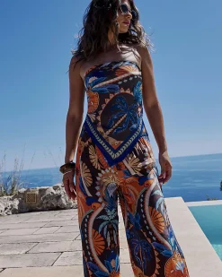 Brown Palm Print Scarf