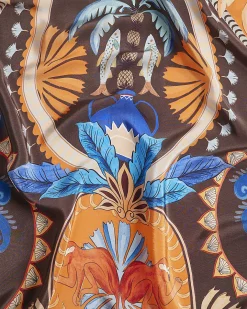 Brown Palm Print Scarf