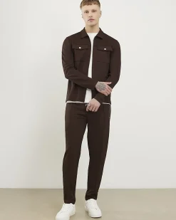 Brown Pique Double Pocket Overshirt