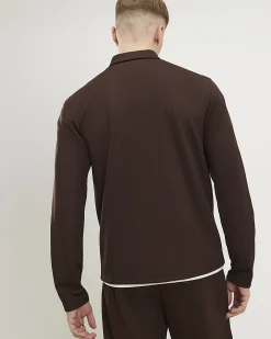 Brown Pique Double Pocket Overshirt