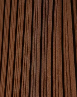 Brown Plisse Short Sleeve Top
