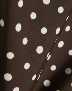 Brown Polka Dot Shaping Tie Back Swimsuit