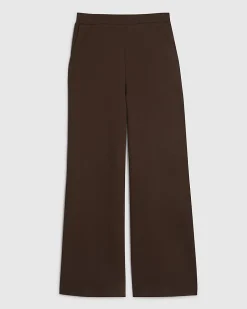Brown Ponte Wide Leg Trousers