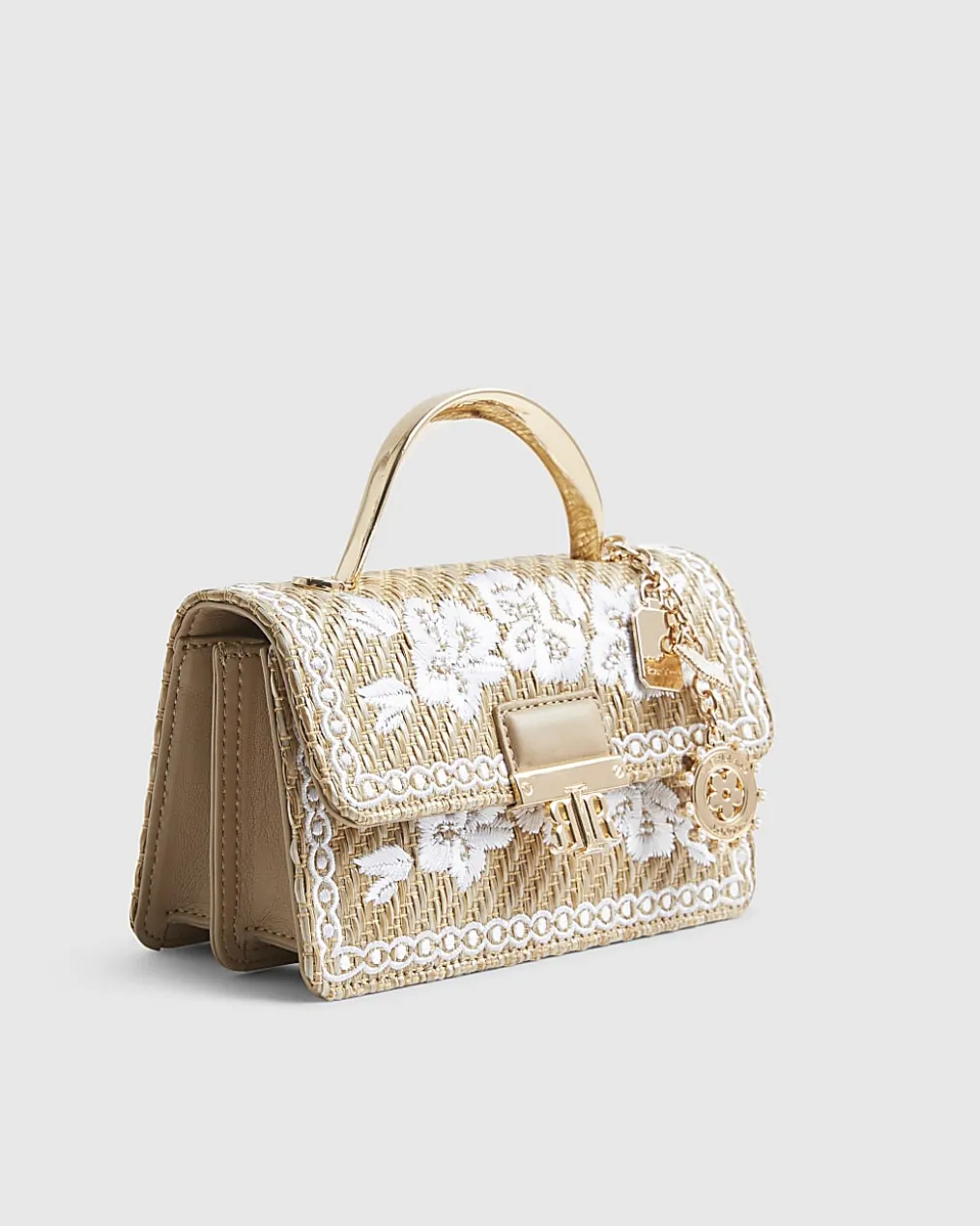 Brown Premium Raffia Crossbody Bag