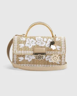 Brown Premium Raffia Crossbody Bag