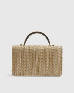 Brown Premium Raffia Crossbody Bag