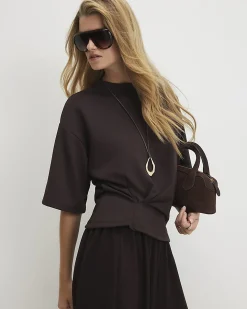 Brown Premium Tuck Side T-Shirt