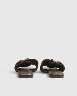 Brown Raffia Buckle Sandals