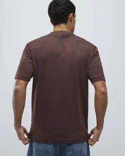 Brown Regular Fit Crew Neck Midweight T-Shirt