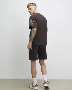 Brown Regular Fit Roping Shorts