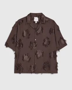 Brown RI Studio 3D Floral Shirt