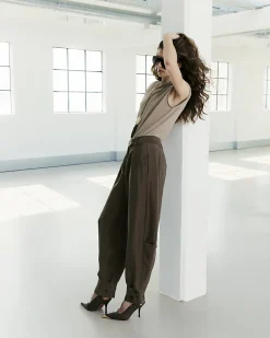 Brown RI Studio Drapey Barrel Trousers
