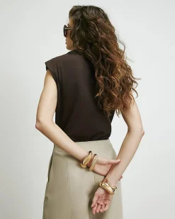 Brown RI Studio Shoulder Pad Bodysuit