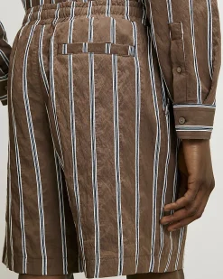 Brown RI Studio Stripe Shorts