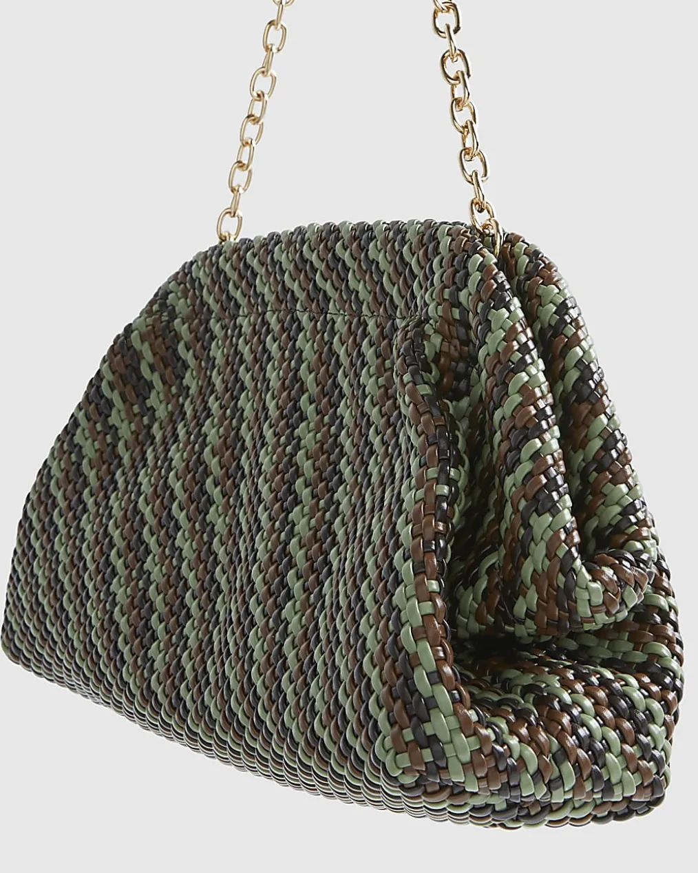 Brown RI Studio Weave Oversized Clutch Bag