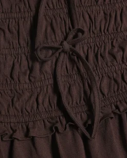 Brown Ruched Bandeau Lounge Set