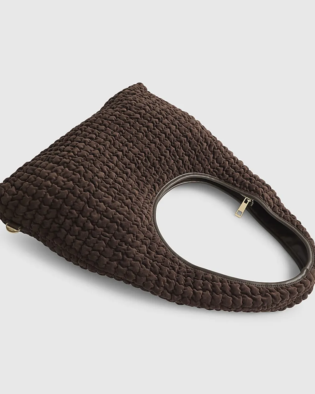 Brown Scrunch Slouch Shoulder Bag