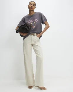 Brown Short Sleeve Cowgirl Horseshoe T-Shirt