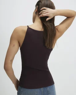 Brown Sleeveless Cotton Tank Top