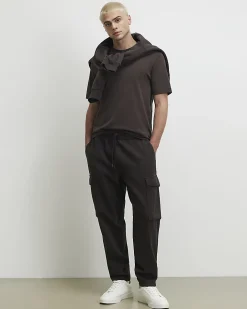 Brown Slim Fit Cotton Lightweight T-Shirt