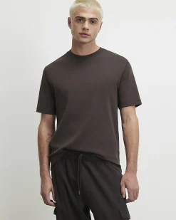 Brown Slim Fit Cotton Lightweight T-Shirt