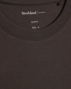 Brown Slim Fit Cotton Lightweight T-Shirt