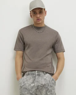 Brown Slim Fit Cotton Lightweight T-Shirt