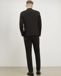 Brown Slim Fit Herringbone Suit Trousers