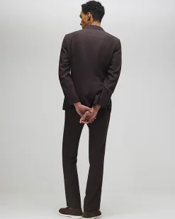 Brown Slim Fit Linen Blend Suit Trousers