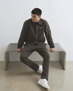Brown Slim Fit Puppytooth Jacket
