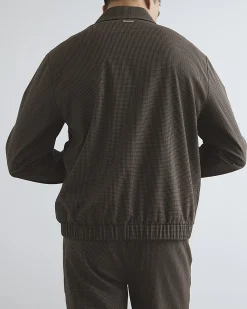 Brown Slim Fit Puppytooth Jacket