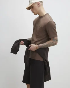 Brown Slim Fit Sanctuaire Pocket T-Shirt