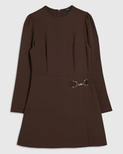 Brown Snaffle Detail Mini Dress