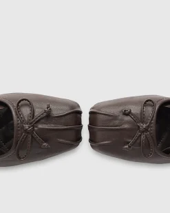 Brown Square Toe Flat Ballet Pumps