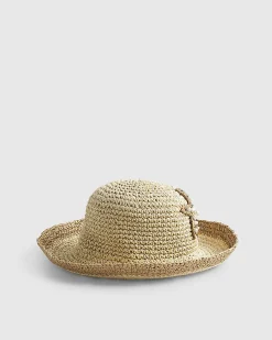 Brown Star Fish Beaded Bucket Hat