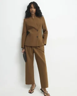 Brown Straight Leg Trousers