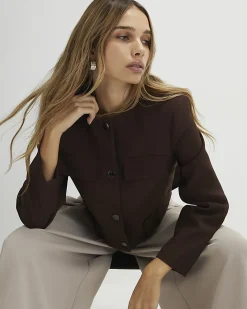 Brown Structured Boxy Trophy Jacket