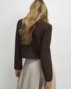 Brown Structured Boxy Trophy Jacket