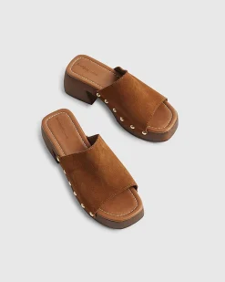 Brown Suede Clogs