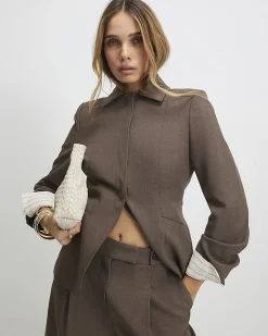 Brown Tailored Shacket