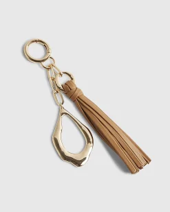 Brown Tassel Link Bag Charm