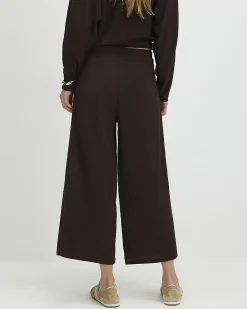 Brown Textured Culottes